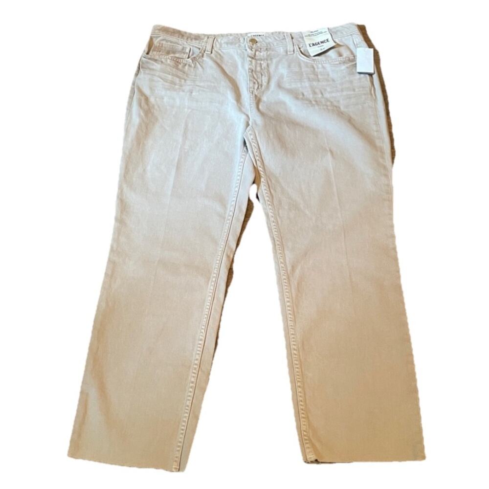 L'AGENCE Light Tan Low Rise Cotton Denim Pants Jeans Size 34